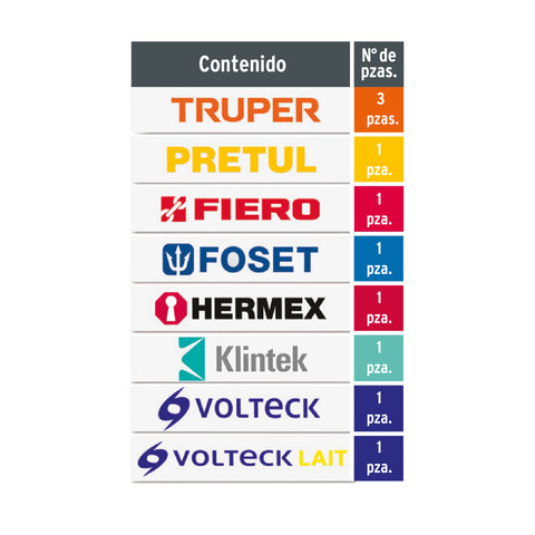 Logotipos de vinil autoadherible de 40 cm, Truper | LOGOS-40-2 | 61051