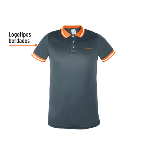 Playera polo performance para hombre, gris, CH, Truper | DRY-GC-C | 61081