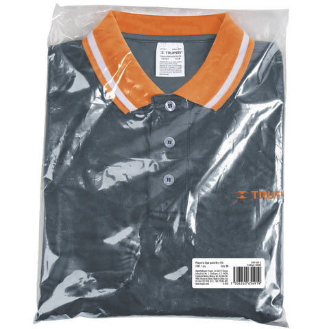 Playera polo performance para hombre, gris, CH, Truper | DRY-GC-C | 61081