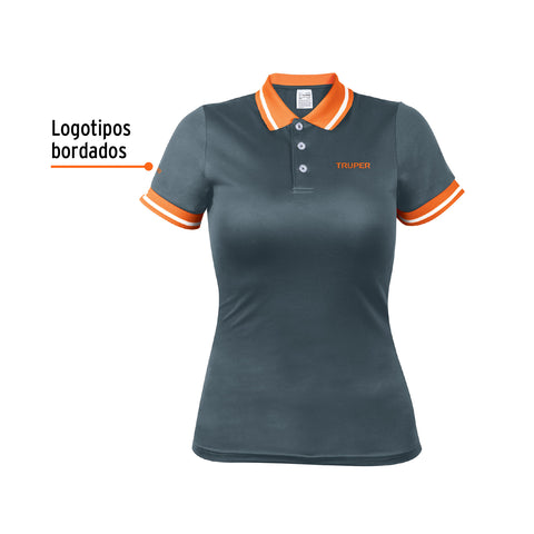 Playera polo performance para mujer, gris, CH, Truper | DRY-GD-C | 61086