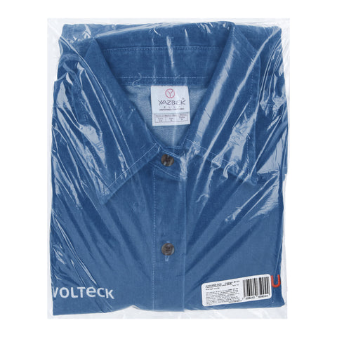 Camisa de mezclilla manga corta para mujer, CH, Truper | CAM-MEZ-DCS | 61101