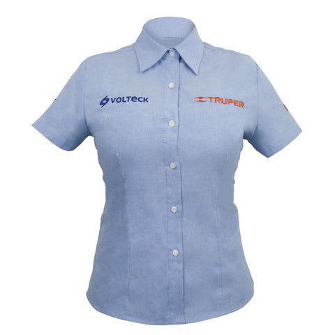 Camisa manga corta para mujer, azul, CH, Truper | CAM-AZ-DCS | 61106