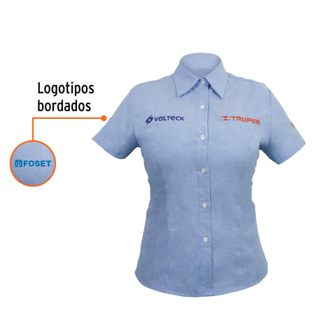 Camisa manga corta para mujer, azul, CH, Truper | CAM-AZ-DCS | 61106