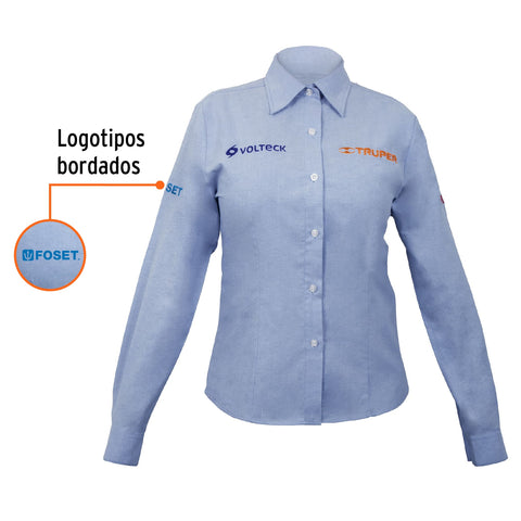 Camisa manga larga para mujer, azul, CH, Truper | CAM-AZ-DLS | 63101