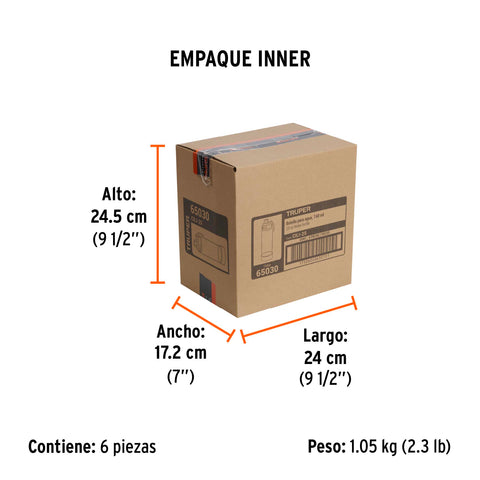 Botella de plástico, para agua, 740 ml, TRUPER | CILI-25 | 65030
