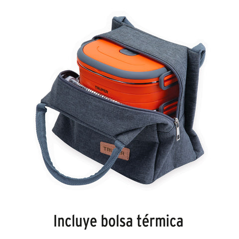 Lonchera térmica con 3 contenedores de acero inoxidable | LUNCH-3 | 66076