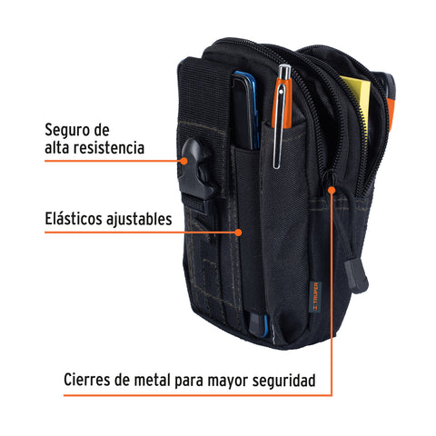 Bolso táctico negro para cinturón, Truper | BOLTA-N | 67021