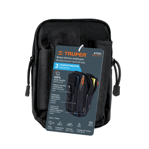 Bolso táctico negro para cinturón, Truper | BOLTA-N | 67021