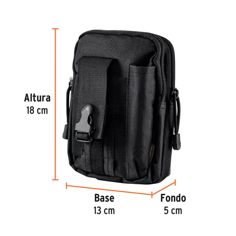 Bolso táctico negro para cinturón, Truper | BOLTA-N | 67021