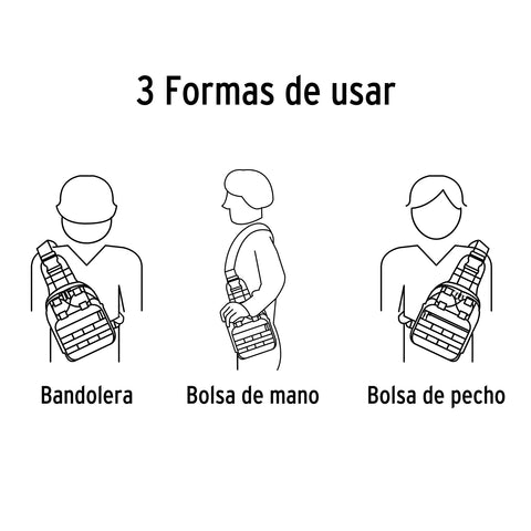 Mochila táctica multiusos negra, Truper | MOLTA-N | 67022
