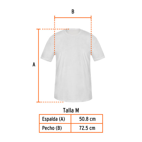 Playera cuello redondo para hombre, blanca, M, Truper | CAM-BLA-38 | 68122