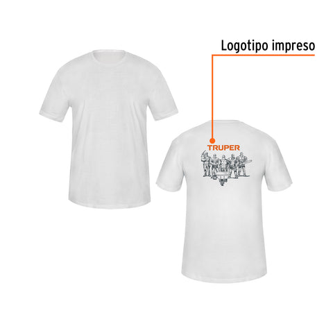 Playera cuello redondo para hombre, blanca, M, Truper | CAM-BLA-38 | 68122