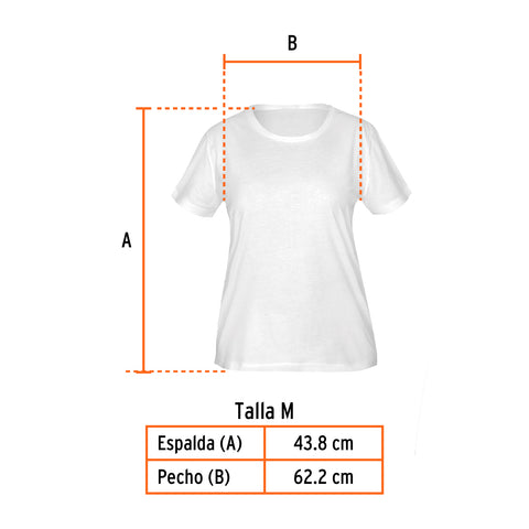 Playera cuello redondo para mujer, blanca, M, Truper | CAM-BLA-28D | 68124