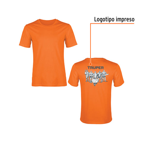 Playera cuello redondo para hombre, naranja, M, Truper | CAM-NAR-38 | 68127
