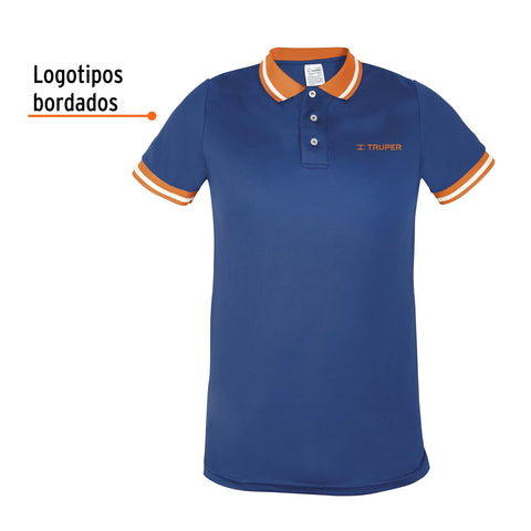 Playera polo performance para hombre, azul, CH, Truper | DRY-AC-C | 69965