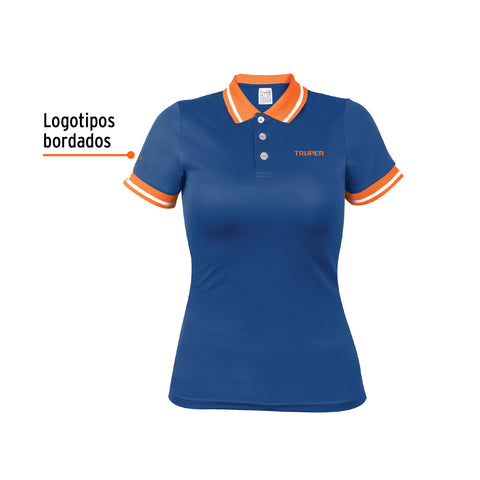 Playera polo performance para mujer, azul, CH, Truper | DRY-AD-C | 69970