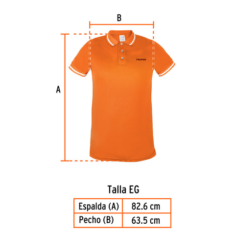Playera polo performance para hombre, naranja, EG, Truper | DRY-NC-XG | 69984