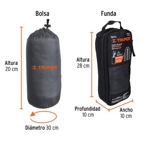 Chaleco de plumas ligero para hombre, gris, M, TRUPER | CHA-GC-M | 69997