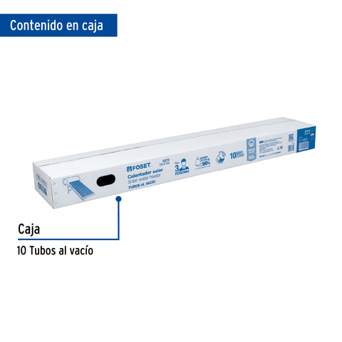 Caja c/10 tubos p/calentador solar CALE-10S, FOSET | CALE-10S-2 | 47663