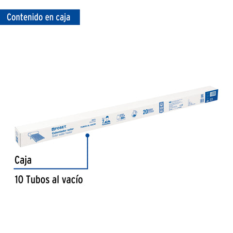 Caja c/10 tubos p/calentador solar CALE-20S, 2 de 2, FOSET | CALE-20S-3 | 47670