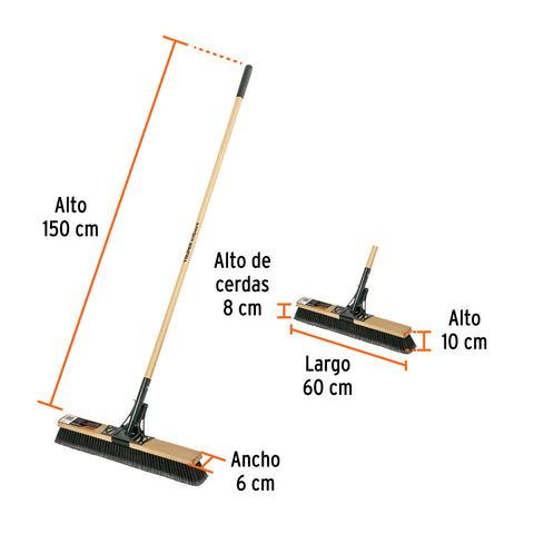 Cepillo superficies rugosas, cerdas PP, mango 60 cm, EXPERT | CEPI-60RX | 103754