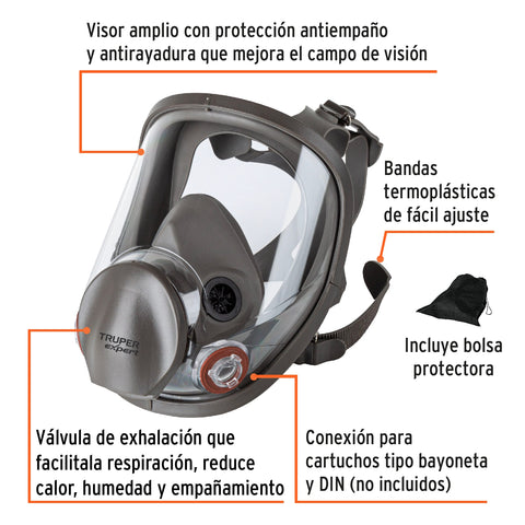 Respirador de cara completa, Truper | RES-600 | 102530