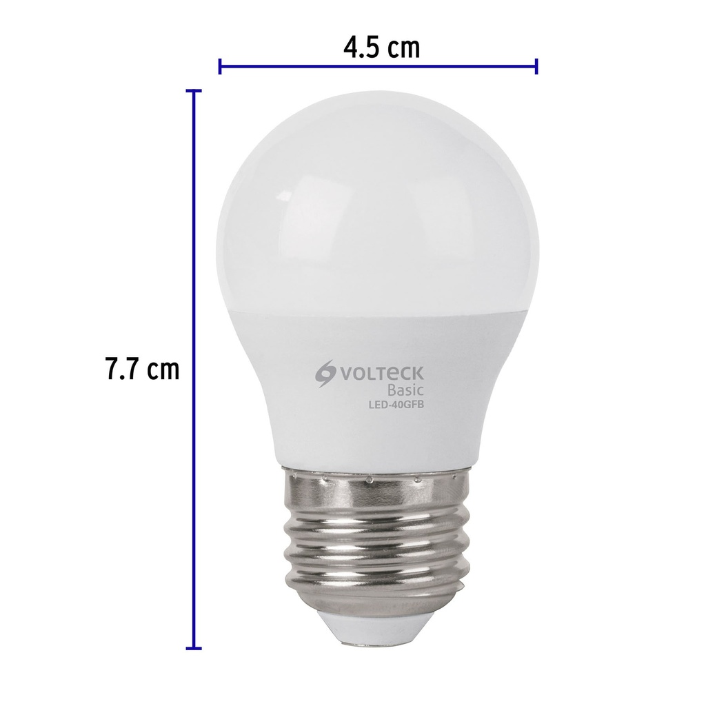 LED-40GFB | Lámpara LED G45 5 W (equiv. 40 W), luz de día, caja, Basic
