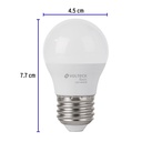 LED-40GCB | Lámpara LED G45 5 W (equiv. 40 W), luz cálida, caja, Basic