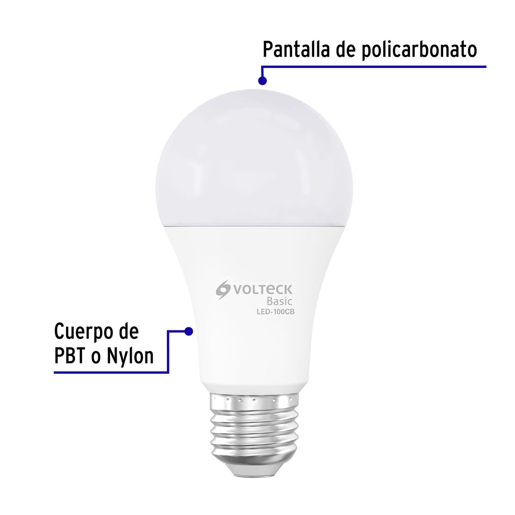 LED-100CB | Lámpara LED A19 14 W (equiv. 75 W), luz cálida, caja, Basic
