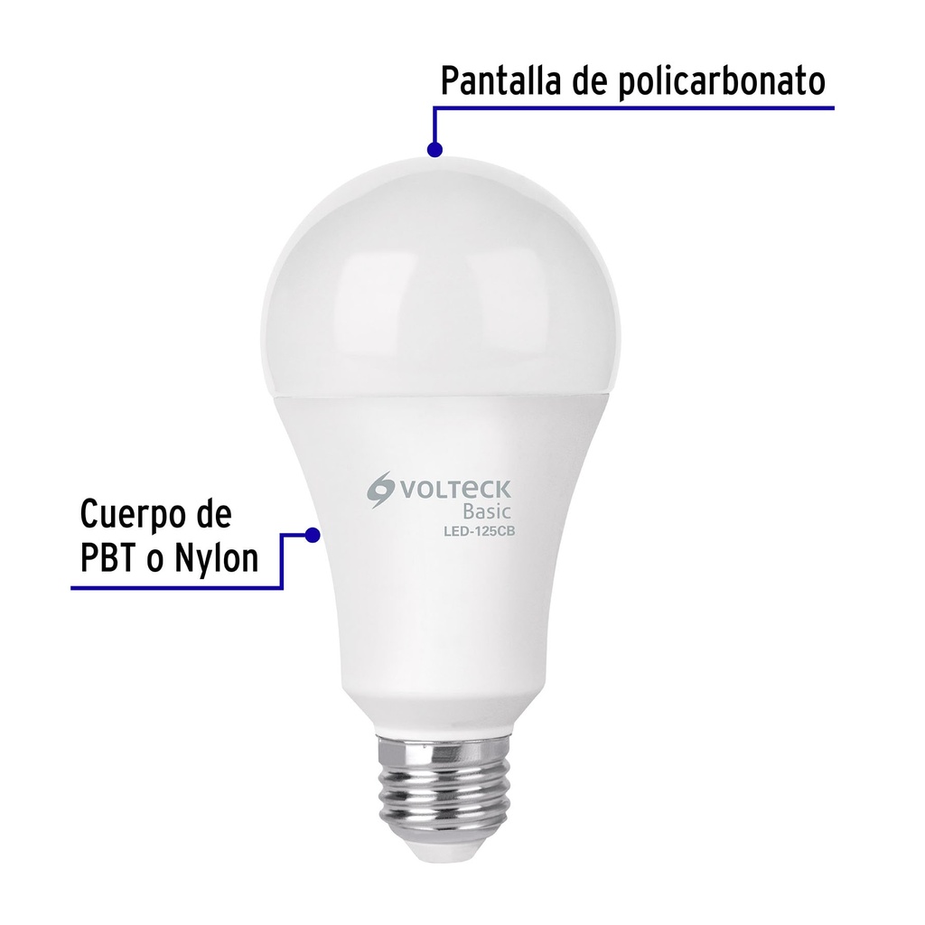 LED-125CB | Lámpara LED A22 16 W (equiv. 100 W), luz cálida, caja, Basic