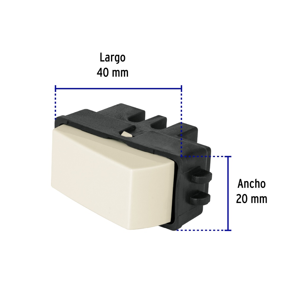 APSE-BI | Interruptor sencillo, marfil, línea Volteck Basic