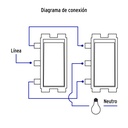 APSE-3BI | Interruptor de 3 vías, marfil, línea Volteck Basic