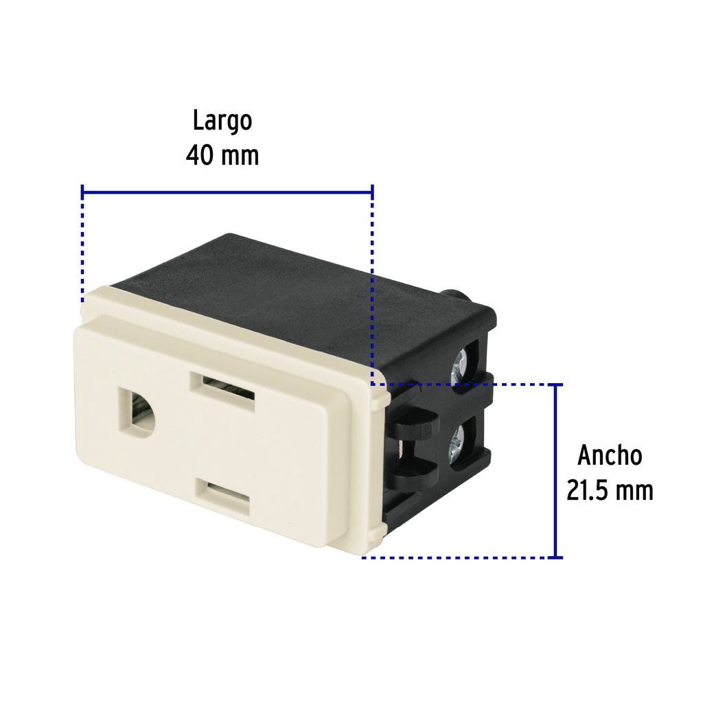 COA-BI | Contacto 2 polos + tierra, marfil, línea Volteck Basic