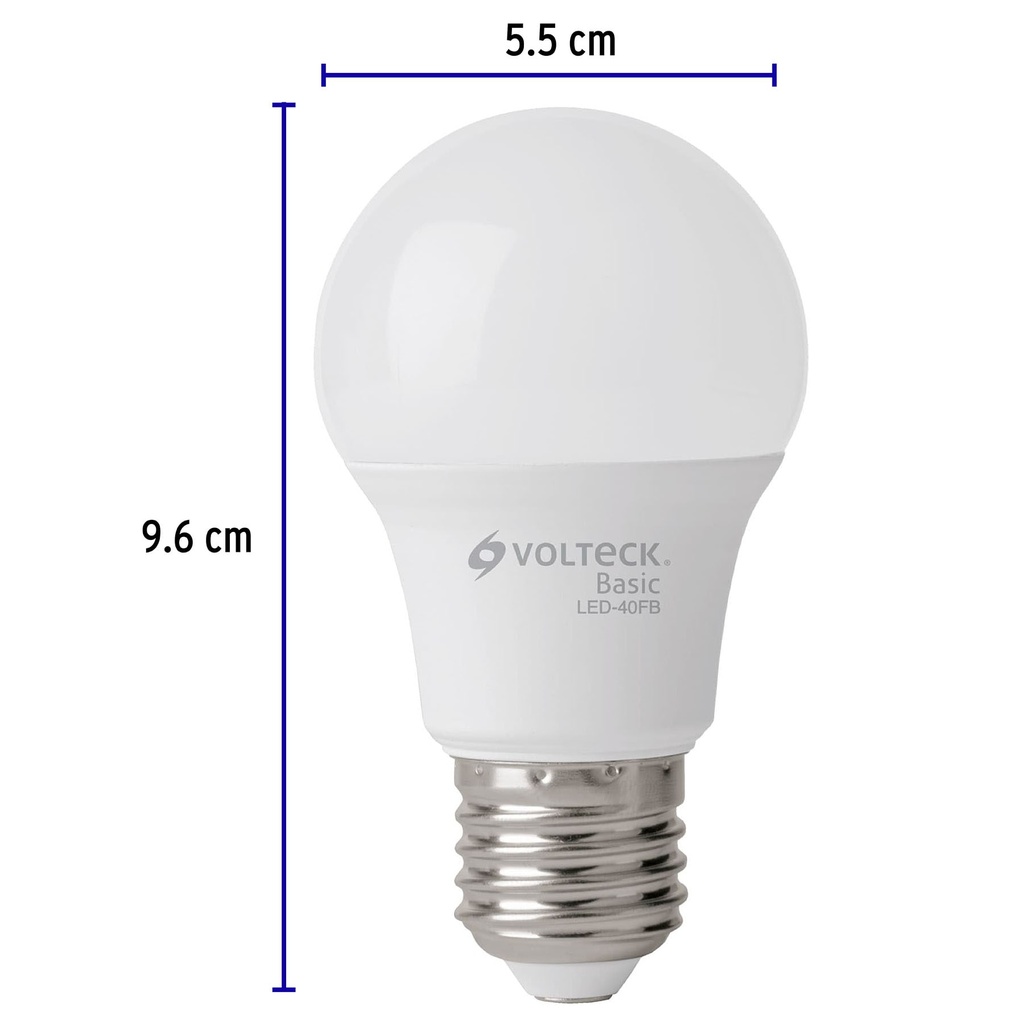 LED-40FBX4 | Pack de 4 lámparas LED A19 6 W (equiv. 40 W), luz de día