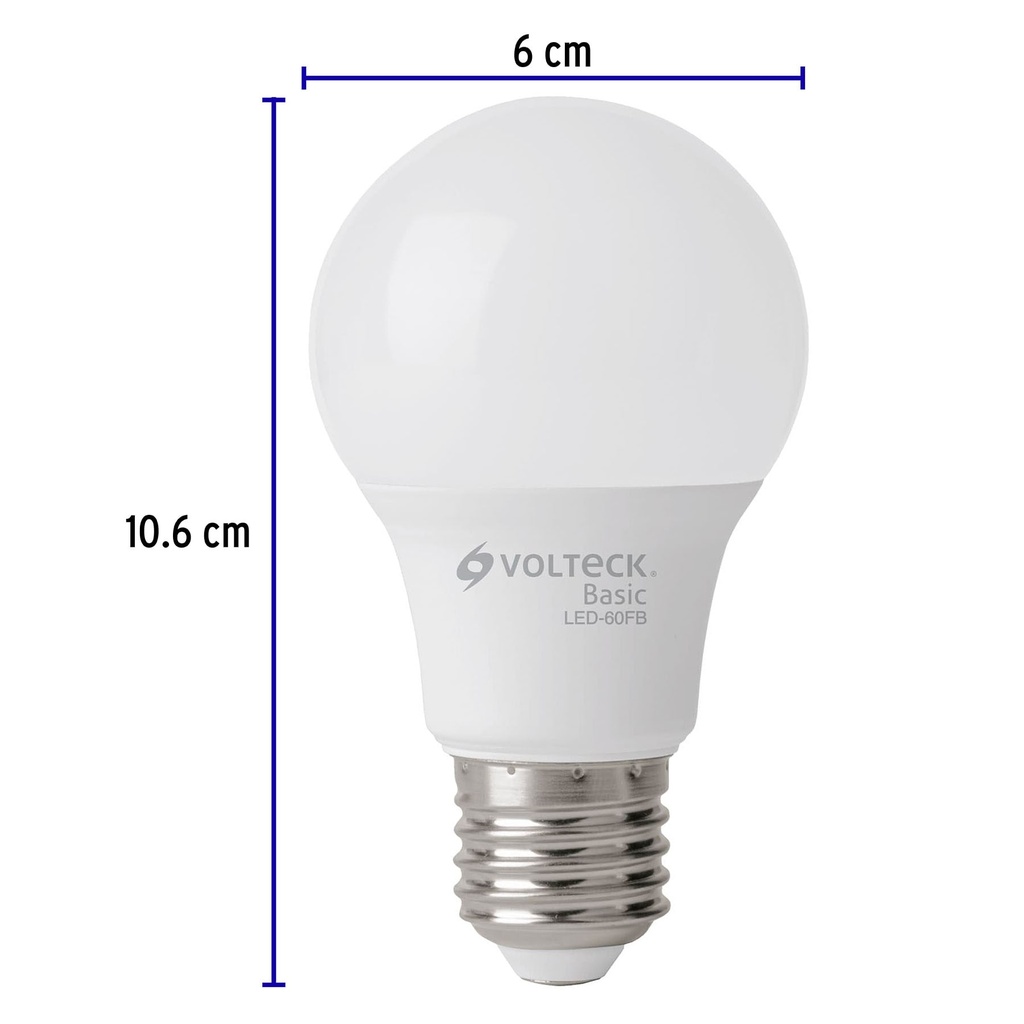 LED-60FBX4 | Pack de 4 lámparas LED A19 8 W (equiv. 60 W), luz de día
