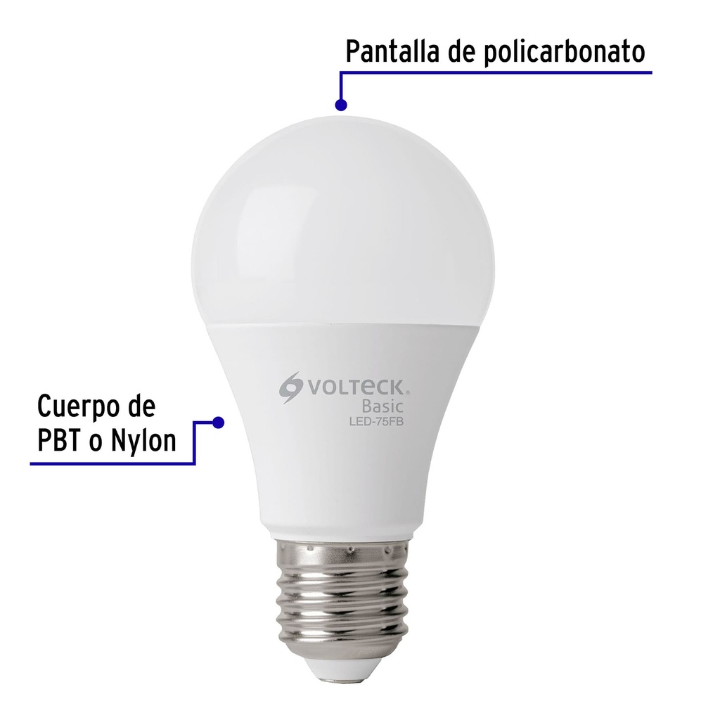 LED-75FBX4 | Pack de 4 lámparas LED A19 10 W (equiv. 75 W), luz de día