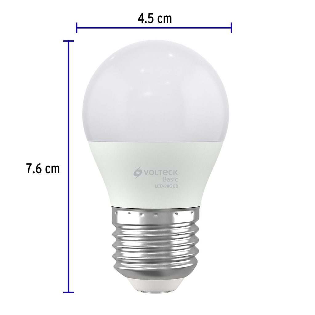 LED-30GCB | Lámpara LED G45 3 W (equiv. 25 W), luz cálida, caja, Basic
