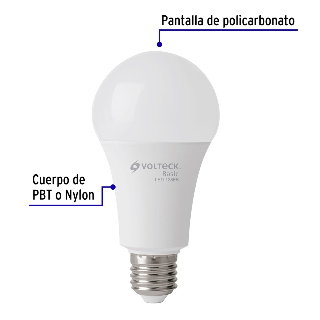 LED-125FB | Lámpara LED A22 16 W (equiv. 100 W), luz de día, caja, Basic