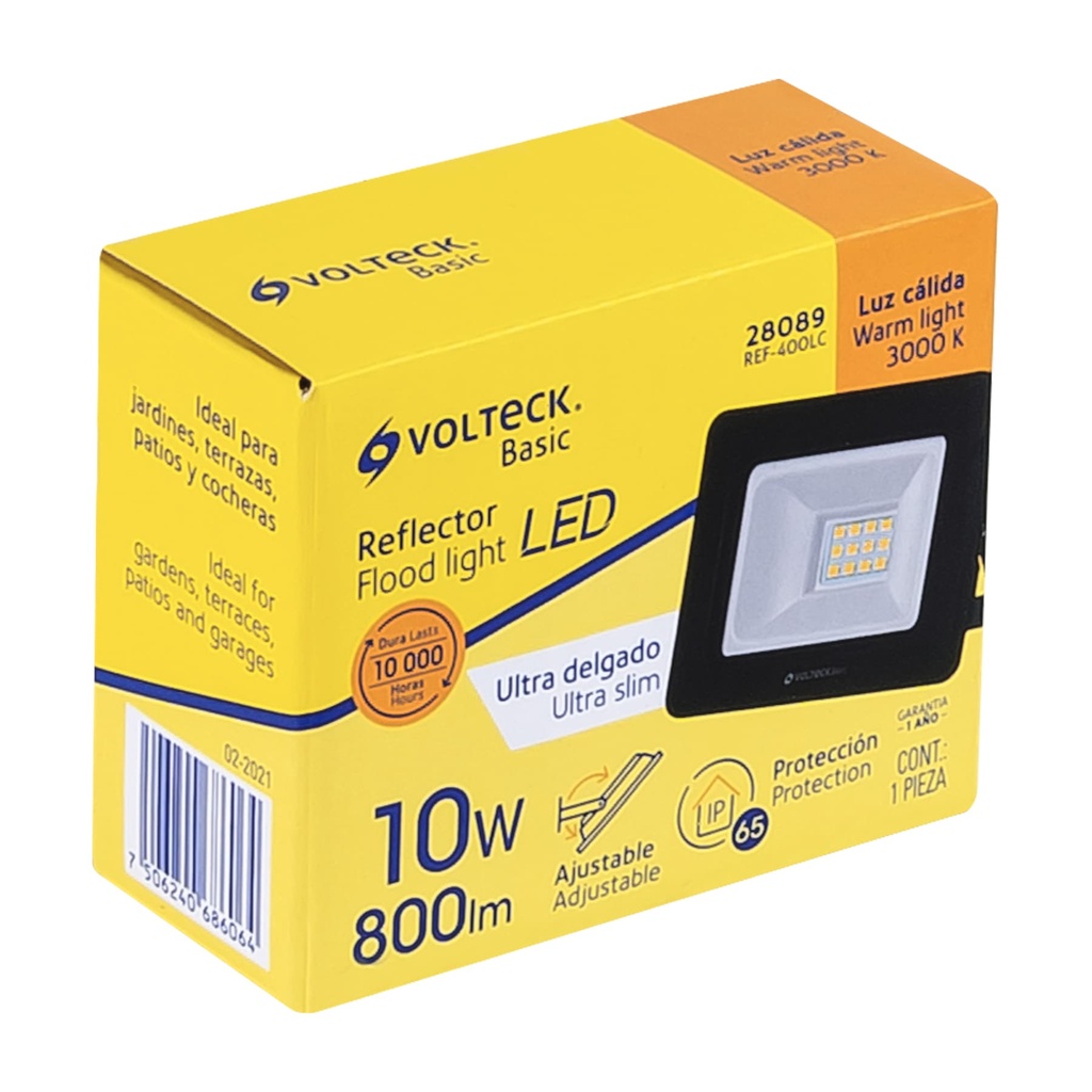 REF-400LC | Reflector ultra delgado LED 10 W luz cálida, Volteck Basic