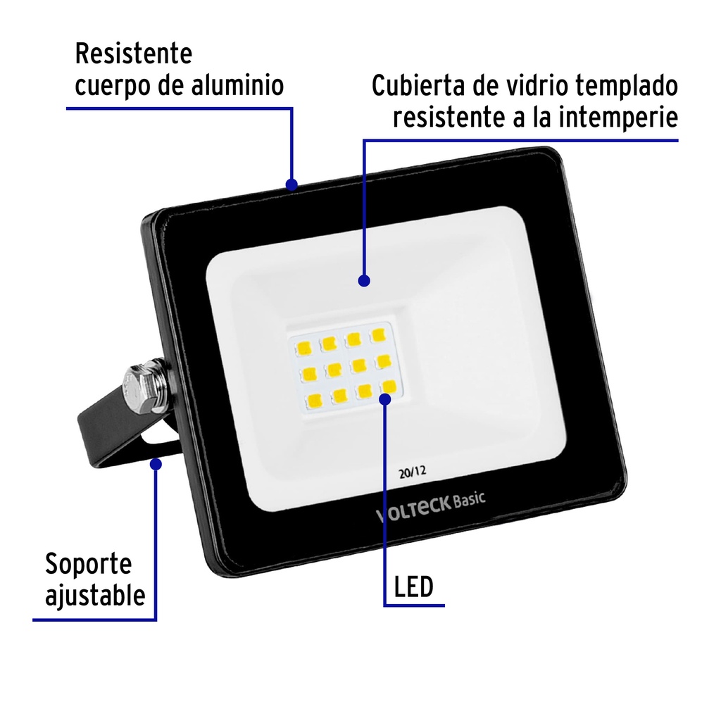 REF-400LC | Reflector ultra delgado LED 10 W luz cálida, Volteck Basic