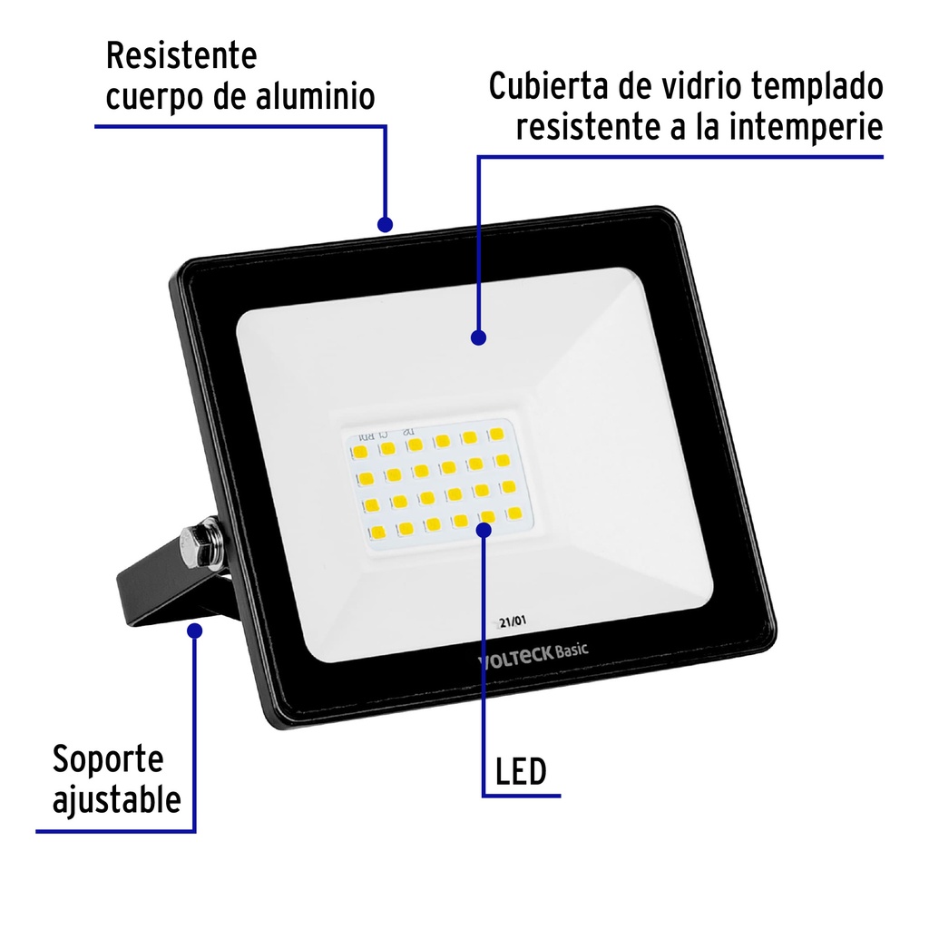 REF-401LC | Reflector ultra delgado LED 20 W luz cálida, Volteck Basic