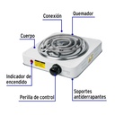 PAEL-1CP | Parrilla eléctrica 1 quemador, cuadrada, Volteck Basic