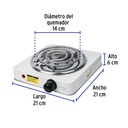 PAEL-1CP | Parrilla eléctrica 1 quemador, cuadrada, Volteck Basic
