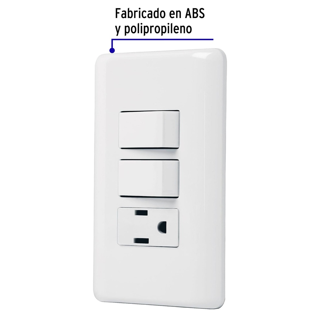 PA-APCO-B2 | Placa armada con contacto y 2 interruptores sencillos, Basic