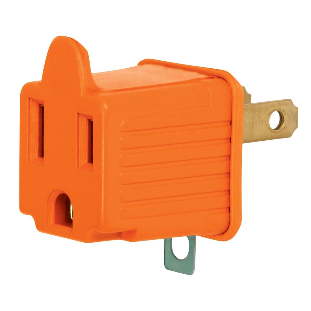 AD-32N | Bolsa con 2 adaptadores 3 a 2 naranjas, Volteck