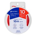 CAB-10R-10 | Carrete con 10 m de cable THHW-LS 10 AWG rojo, Volteck