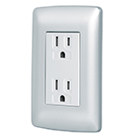 CODO-IP   | Contacto dúplex aterrizado, color plata, línea Italiana 