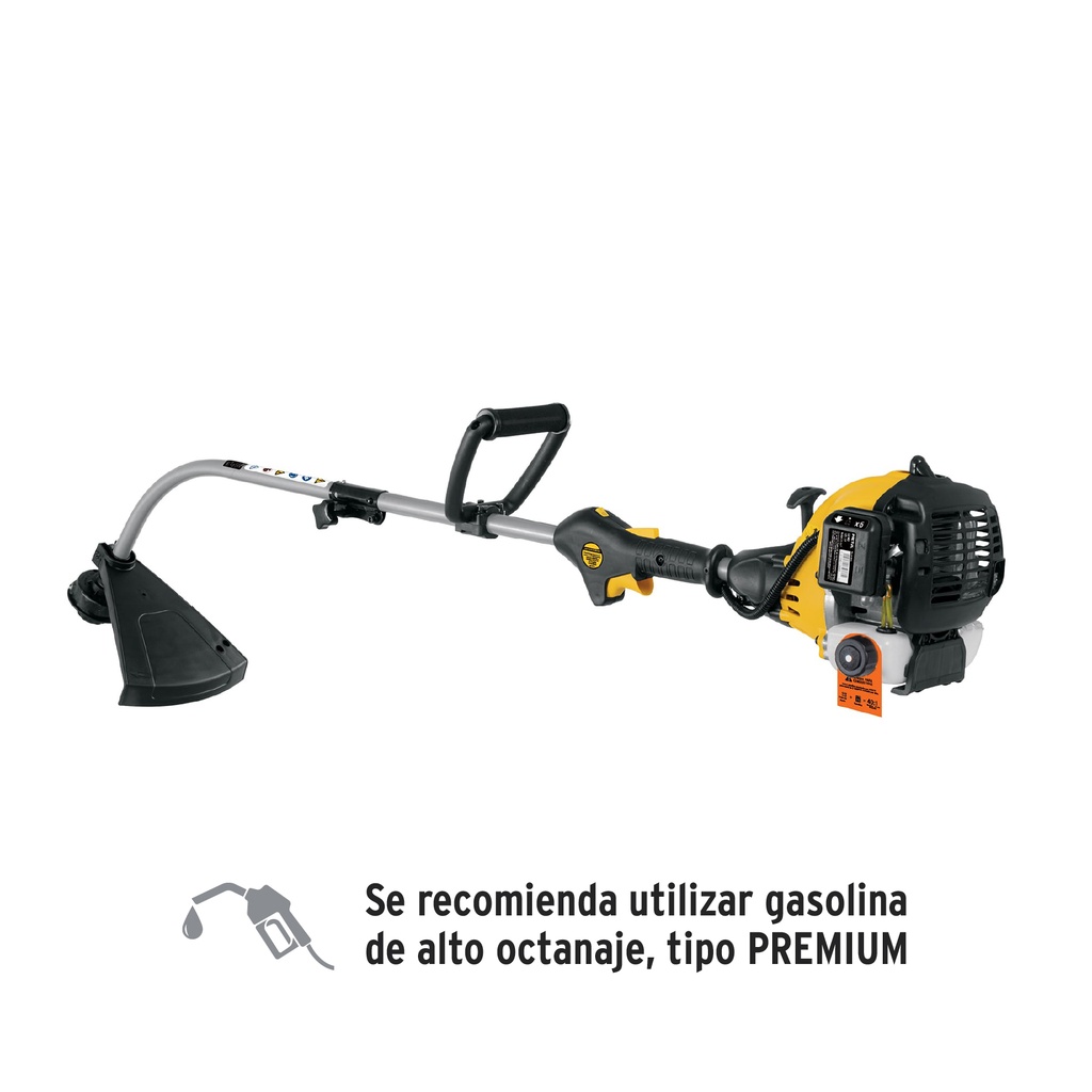 DES-25P | Desbrozadora a gasolina 25cc mango tipo 'D', 17'corte, curva