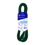 ED-6V | Extensión eléctrica doméstica 6 m verde con clavija plana