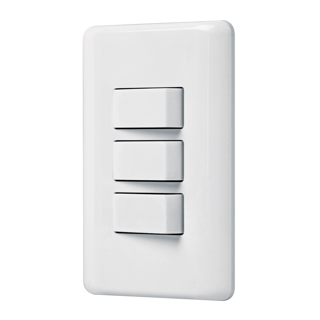PA-APTR-B | Placa armada con 3 interruptores sencillos, Volteck Basic